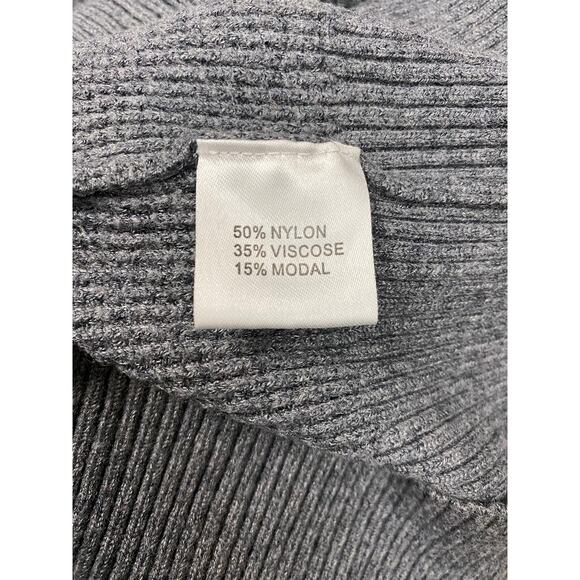 PattyBoutik Mock Neck Raglan Sweater In‎ Gray And Ivory Size S Business Preppy - Picture 7 of 8